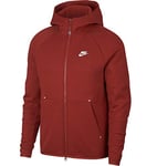 Nike M NSW TCH FLC Hoodie FZ Sweat-Shirt Homme, Mystic Red/White, FR (Taille Fabricant : XS)