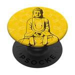 Yellow Floral Buddha Yoga Meditation Cell Phone Case Gift PopSockets PopGrip: Swappable Grip for Phones & Tablets