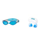 Zoggs Endura Goggles, UV Protection Swim Goggles, Slide Adjust Comfort Swimming Goggle Straps & Aqua Plugz, Ear Plugs for Swimming, Reusable Silicone Ear Plugs (packaging may vary)