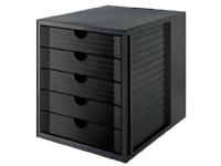 Skuffesystem HAN A4 Systembox sort med 5 skuffer