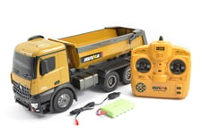 HUINA RC TIPPER/DUMP TRUCK 2.4G 10CH WITH DIE CAST CAB, BUCKETS AND WHEELS