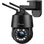 Ctronics PTZ Caméra Surveillance 8MP 5X Zoom Optique  WiFi 2,4-5 GHz Détection Humain-Véhicule-Animaux Vision 50m en Métal Noir