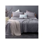 Linder - Jeté de lit gris capitonné style lin lavé - 230x250cm - Gris