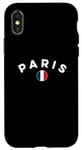 Coque pour iPhone X/XS Maillot de football France Football 2024 Drapeau Coq I Love Paris