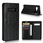 Samsung Galaxy S10 - Fodral / plånbok i äkta läder Svart
