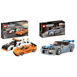 LEGO 76918 Speed Champions McLaren Solus GT & McLaren F1 LM & 76917 Speed Champions 2 Fast 2 Furious Nissan Skyline GT-R Race Car Toy Model Building Kit