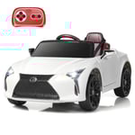 Elbil för barn med 2,4G fjärrkontroll & LED-lampor & musik Lexus LC500 barnbil vit