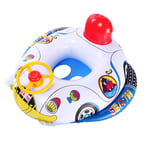 EMG Summer Baby Inflatable Pool Ring Lap Swim Seat Float Boat Baby Swim Pool Toys Car Shape Aid Trainer With Wheel Horn