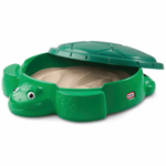 Turtle Sandpit Little Tikes Sandbox Green with Cover Lid LARGE Sand Pit Box NEW