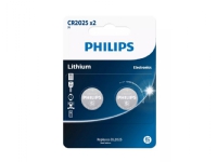Philips Minicells Batteri CR2025P2/01B, Engångsbatteri, Litium, 3 V, 2 styck, 150 mAh, 3 År
