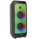 Ibiza - WAVE6-250W/2x5.25" Battery Powered Speaker with Bluetooth, USB and microSD - WAVE LED Effect and TWS Wireless Connection - Black