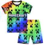 Minecraft Pyjamas för Pojkar, 2-delad Kort Pyjamasuppsättning, Present till Tonåringar 140cm