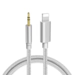 Aux Cord for iPhone to 3.5mm Aux Cable for iPhone in Car Compatible for iPhone 11/XS/X/XR/8/7/iPad/iPod Compatible Car Stereo/Headphone/Speaker Support All IOS System [Updated Version]-Silver