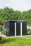 8.5 ft W x 6.4 ft D Garden Metal Storage Shed with Lockable Sliding Doors