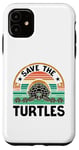 Coque pour iPhone 11 Save The Turtles, animal marin et amoureux des tortues de mer