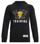 Sweatshirt med hætte Under Armour Project Rock Rival Fleece Black Adam 1377753-001 Størrelse YXS