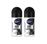 Nivea MEN  Black & White Deodorant 48H Anti-Perspirant Roll On 50ml x 2