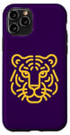 Coque pour iPhone 11 Pro Essence de tigre doré - Line Art Graphic
