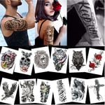 INF Stora temporära fake tatueringar 14 st Flerfärgad