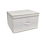 Large Collapsible Storage Box Jumbo Kids Linen Natural Folding Toy Chest Room