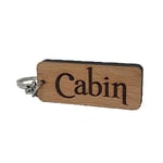 Cabin Engraved Wooden Keyring Keychain Key Ring Tag