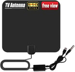 Indoor TV Aerial, 150 Miles Digital HDTV Amplified Antenna Arial Freeview 4K 1080P HD VHF UHF for Local Channels With Signal amplifier Support ALL Television-13ft Coax Cable