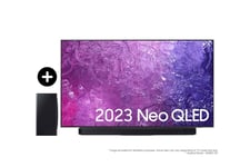 Samsung 2023 85” QN90C Neo QLED 4K HDR Smart TV with 2023 Q800C Cinematic Soundbar in Black (F-85QN90C800C)