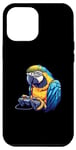 Coque pour iPhone 12 Pro Max Ara bleu et jaune jouant à des jeux vidéo