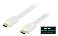 DELTACO HDMI-kaapeli, v1.4+Ethernet, 19-pin u-u,1080p valk,0,5m