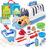 STAY GENT Pet Care Toy Vet Role Play Doctors Set for Kids, 29 Pcs Pretend Play 