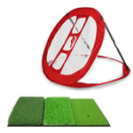 Chipping Net with 3 targets + Triple Surface Mat - Red