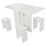 AUCUNE Zerodis Table en bois Ensemble de chaises table à manger mobile cuisine MDF moderne avec tabourets carrés