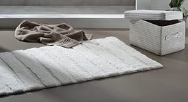 kela Megan 23581 Bath Mat 80 cm x 50 cm 100% Cotton Off-White Non-Slip Washable up to 30 °C Suitable for Underfloor Heating
