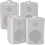 Wireless Bluetooth Amplifier & 4x 60W Wall Mounted Speaker Kit HiFi Amp System