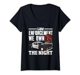 Womens Midnight Patrol Policeman's Moonlighter Duty V-Neck T-Shirt