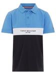 Tommy Hilfiger Boys Established Colour Block Polo - Blue Spell/Desert Sky, Blue, Size 12 Years