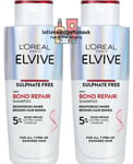 2 x L'Oreal Elvive BOND REPAIR Sulphate Free Shampoo 200ml