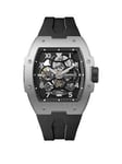 Ingersoll 1892 The Play Automatic Mens Watch With Black Skeleton Dial And Black Pu Strap - I15301