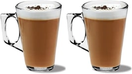 2 x Latte Glasses 240ml Hot Tea Coffee Mugs Cups Tassimo Gusto Nespresso Bosch