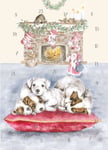 Wrendale Designs Puppies by the Fireplace A4 Christmas Advent Calendar