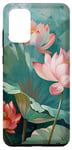 Coque pour Galaxy S20+ Style de peinture à l'huile de fleurs de lotus Art Design