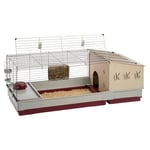 FERPLAST - Cage Cochon d'Inde - Cage Lapin - Maison Lapin - Clapier Lapin - Accessoires Inclus - Ouvrant et modulable 142 x 60 x h 50 CM - Krolik 140 Plus