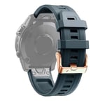 För Garmin Fenix 7s 20 mm roséguld spänne silikon watch Navy blue