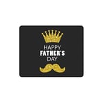 Cute Happy Father's Day with Crown and Mustache Rectangle Non Slip Rubber Mousepad, Gaming Mouse Pad Mouse Mat for Woman Man Employee Boss Work