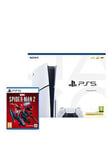 Playstation 5 Disc Console (Model Group - Slim) &Amp; Marvel'S Spider-Man 2 - + Additional Dualsense Wireless Controller White