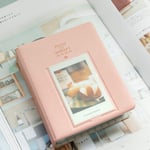 YORKING 64 Pockets Photo Album Photo Storage Mini Photo Album for Family Wedding Anniversary Polaroid Photo Fuji Film Instax Film Bank Card ID Card 25 X 14.5 X 0.5cm Pink