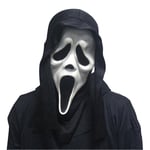 Scream Mask med Svart Hätta Spöke Ansikte Halloween Maskerad Tillbehör