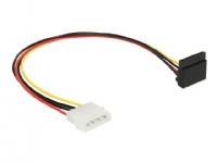 DeLOCK SATA 15-polig kontakt &gt 4-polig Molex hane metall - Strømforsyningsadapter - SATA ström (R) op-vinklet til 4-pin intern ström (12 V) (han) - + 5, + 12 V - 30 cm