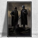 Poster Prints Daft Punk The Weeknd Starboy Hip Hop Music Album Star Oil Painting Canvas Wall Art Pictures Living Room Home Decor Frameless 50X70CM A