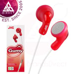JVC Gumy Stereo In-Ear Wired Earphones│3.5mm Stereo Plug│1m Cord│Raspberry Red
